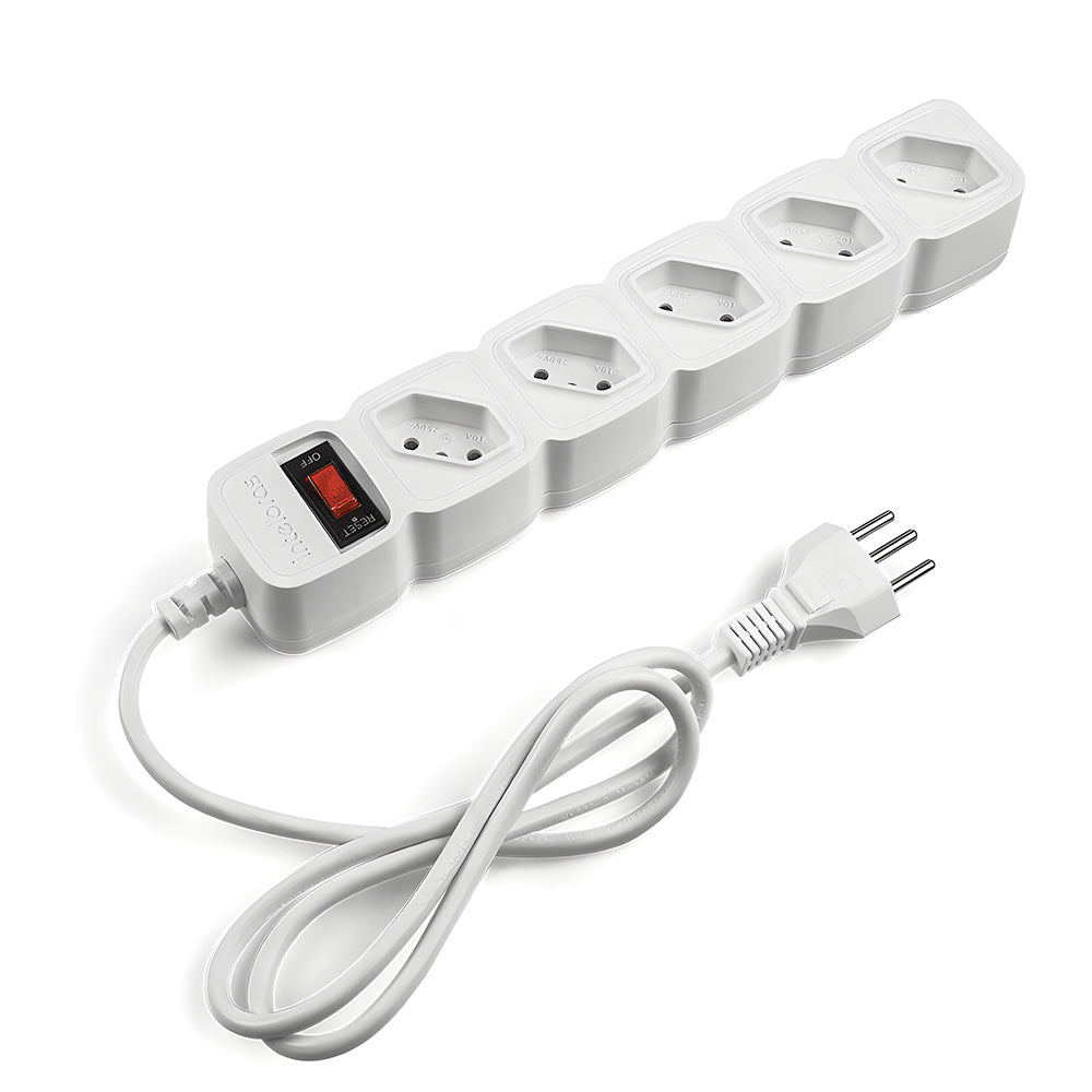 Protetor Eletrônico Intelbras Com 5 Tomadas, Cabo 1 Metro, Branco - EPE 205 BR