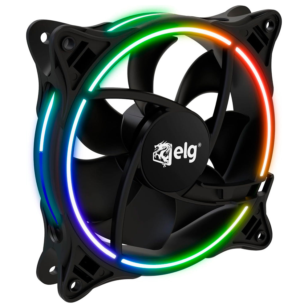 Cooler Fan Gamer, 120mm, Kazeryu Pro, 1.500RPM, LED Rainbow, Baixo Ruído, CFPKR1, Preto, ELG