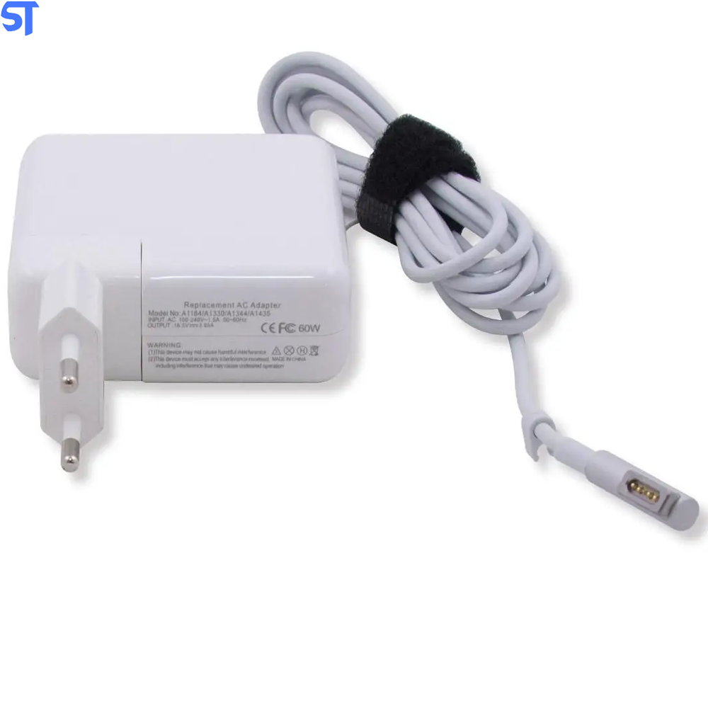 Fonte Carregador Para Notebook BringIT Compativel Com Apple Macbook Pro - 16.5V 3.65A 60W - Magsafe L