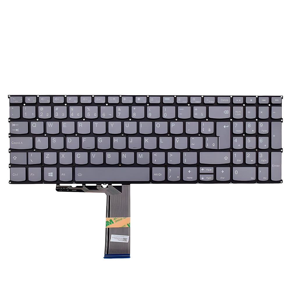 Teclado Para Notebook Compatível Com Lenovo Ideapad 3-15itl6 Cinza, BR-ABNT2 - Sem Moldura