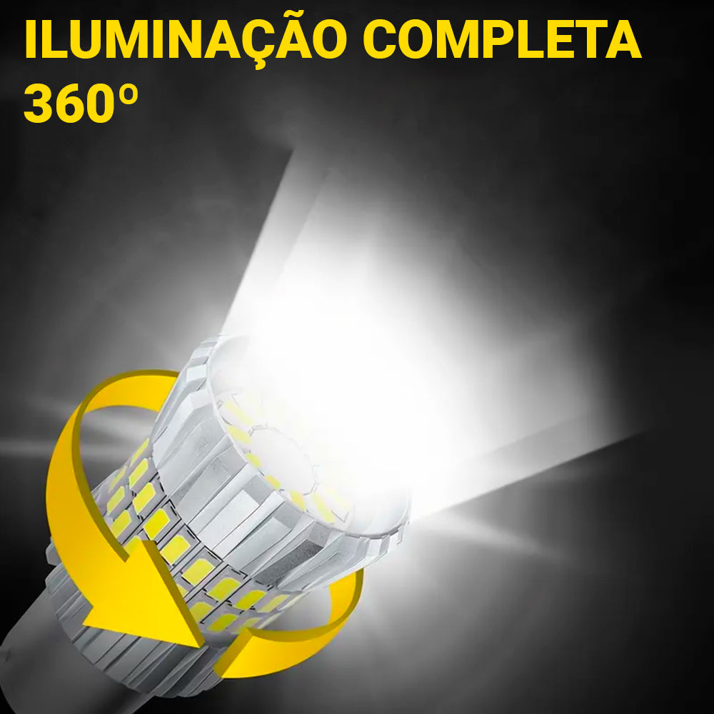 Kit Lâmpada LED CANbus, Para Lanterna Traseira do Carro, 12V, Soquete 7443, W21, 5W, Luz Amarela