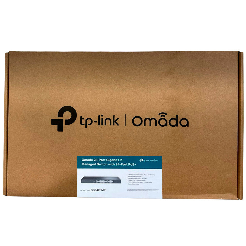 Switch Gerenciável 28 Portas Gigabit L2+ Com 24 Portas PoE+ e 4 Slots SFP, TL-SG3428MP TP-Link