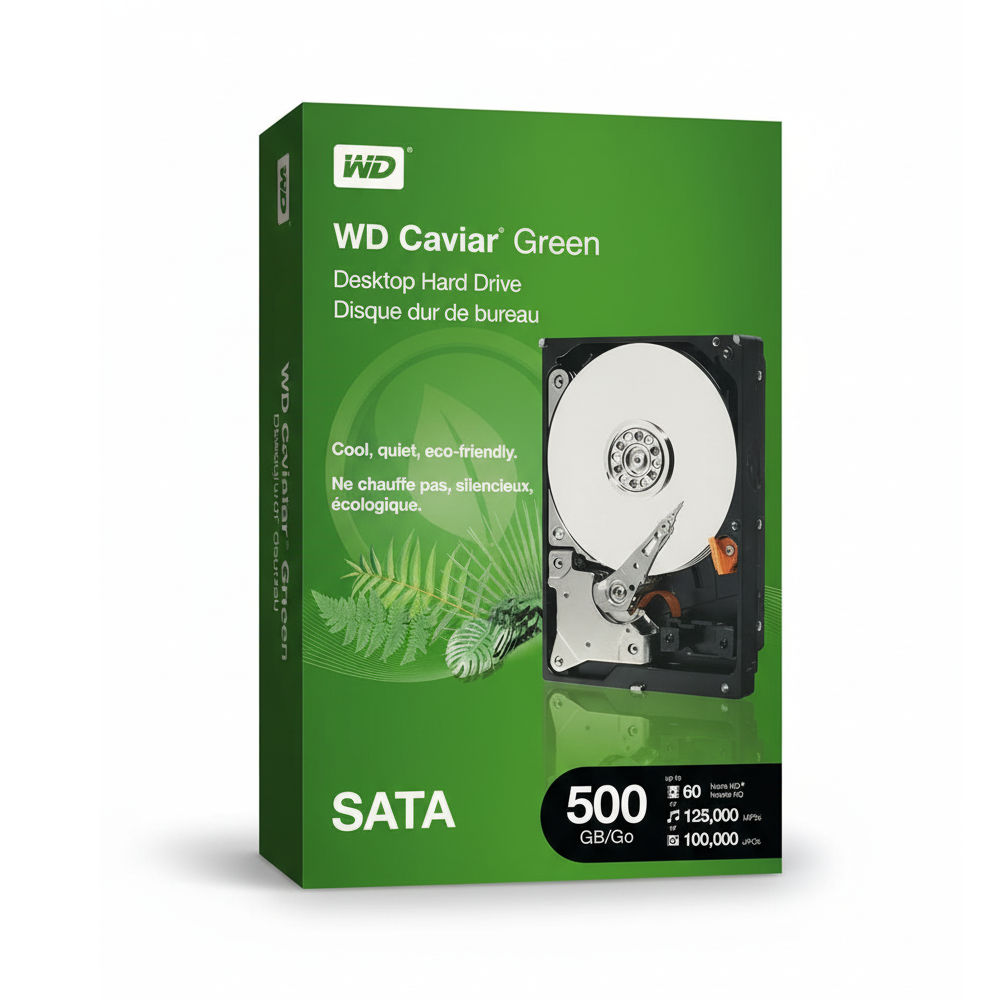 HD Interno Desktop WD Caviar Green 500GB SATA 6Gb/s 5400RPM 64MB Cache WD5000AZRX 3.5"