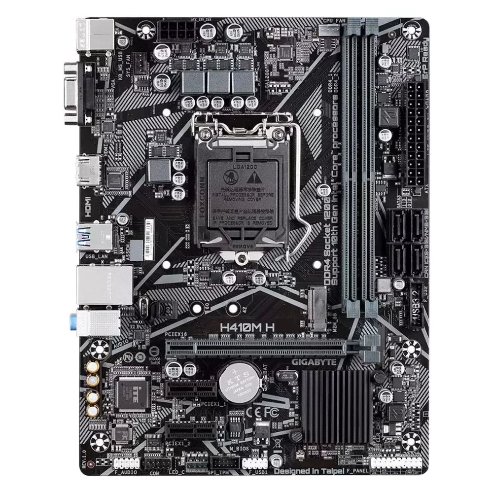 Placa-Mãe Gigabyte H410M-H LGA 1200 DDR4 HDMI SATA 3 USB 3.2 PCI-E x16 ATX - OEM S/Caixa