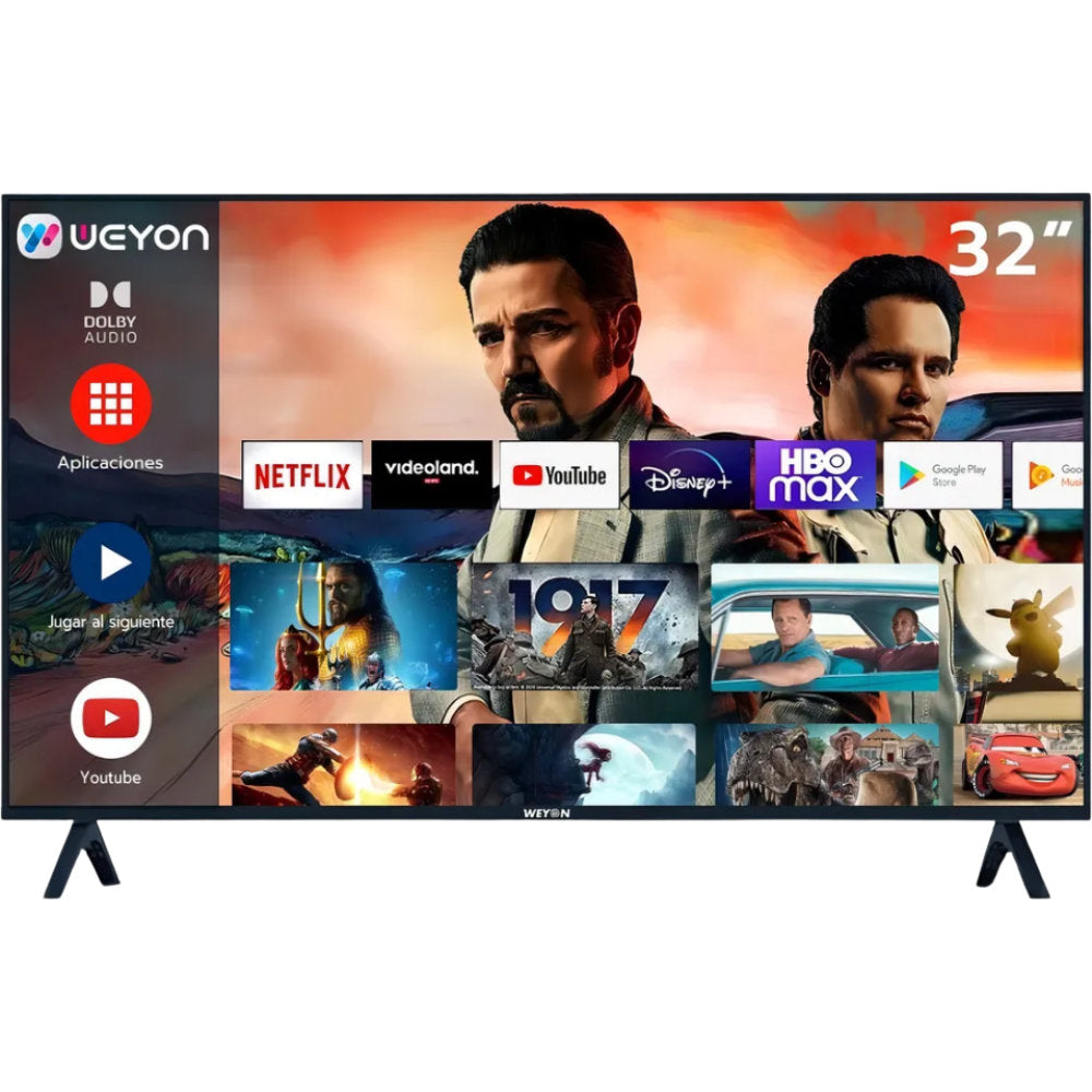 Smart TV 32" WEYON LED Android 14 HD Wi-Fi Google Play e Google Cast Bivolt