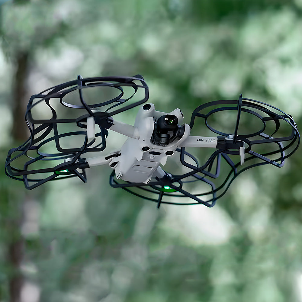 Protetor de Hélice Para Drone, DJI Mini 4 Pro, 360 Graus, Contra Batida, Cinza