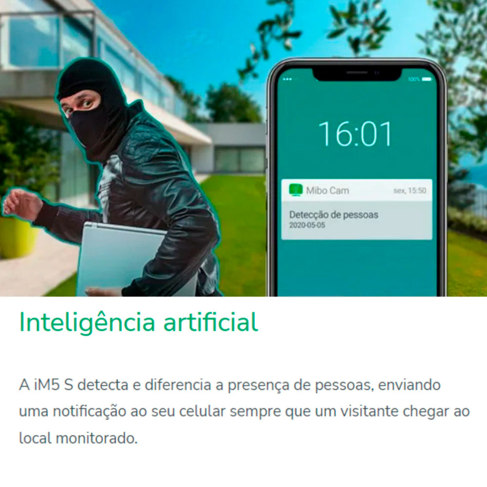 Câmera Inteligente Externa Compatível com Alexa Wi-Fi Full HD iM5 SC Branco Intelbras