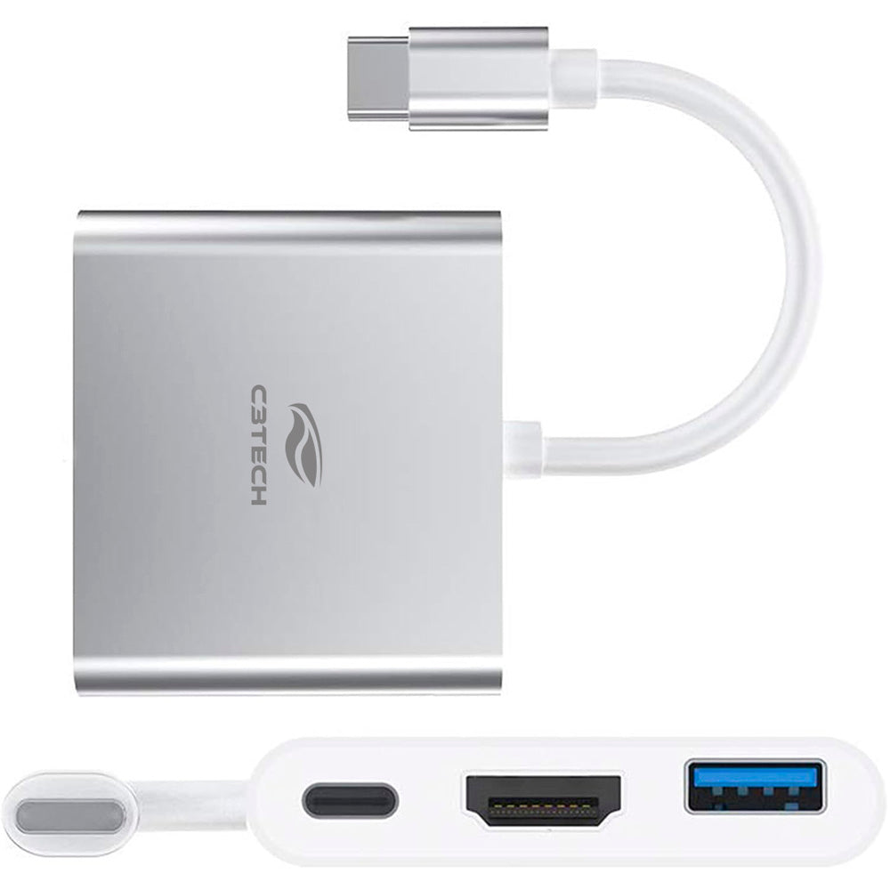 HUB USB-C 3.0, Com 3 Portas, Saída HDMI 4K 30Hz HU-D10SI, C3tech - Prata