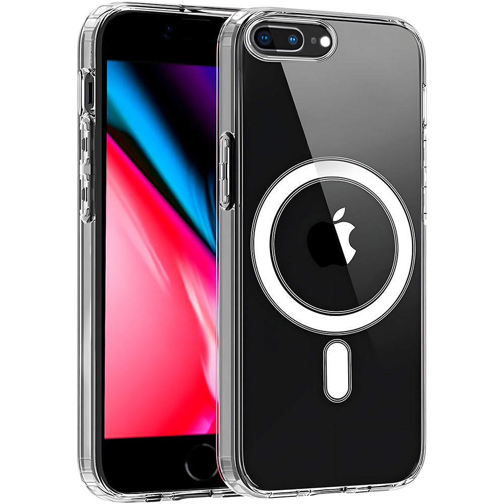 Capa Transparente, Com Suporte Para Carregamento Magnético, Para iPhone 7 / 8 Plus