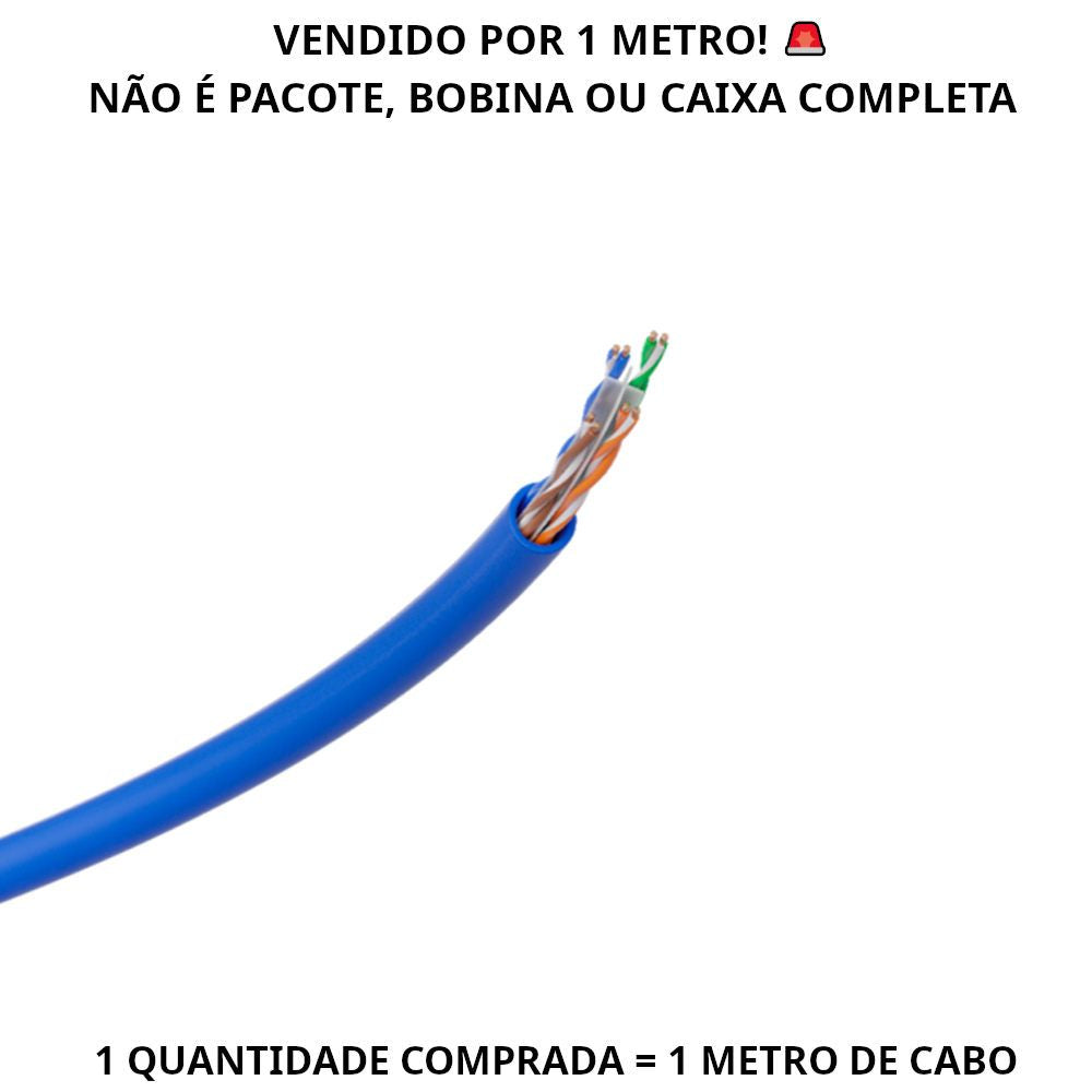 Metro de Cabo De Rede Lan Cat6 Utp Azul Deko ( Por Metro )