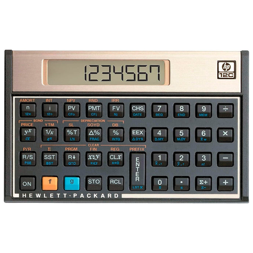 HP 12C Gold Calculadora Financeira Original, 120 Funções, RPN, 10 dígitos LCD, Programável