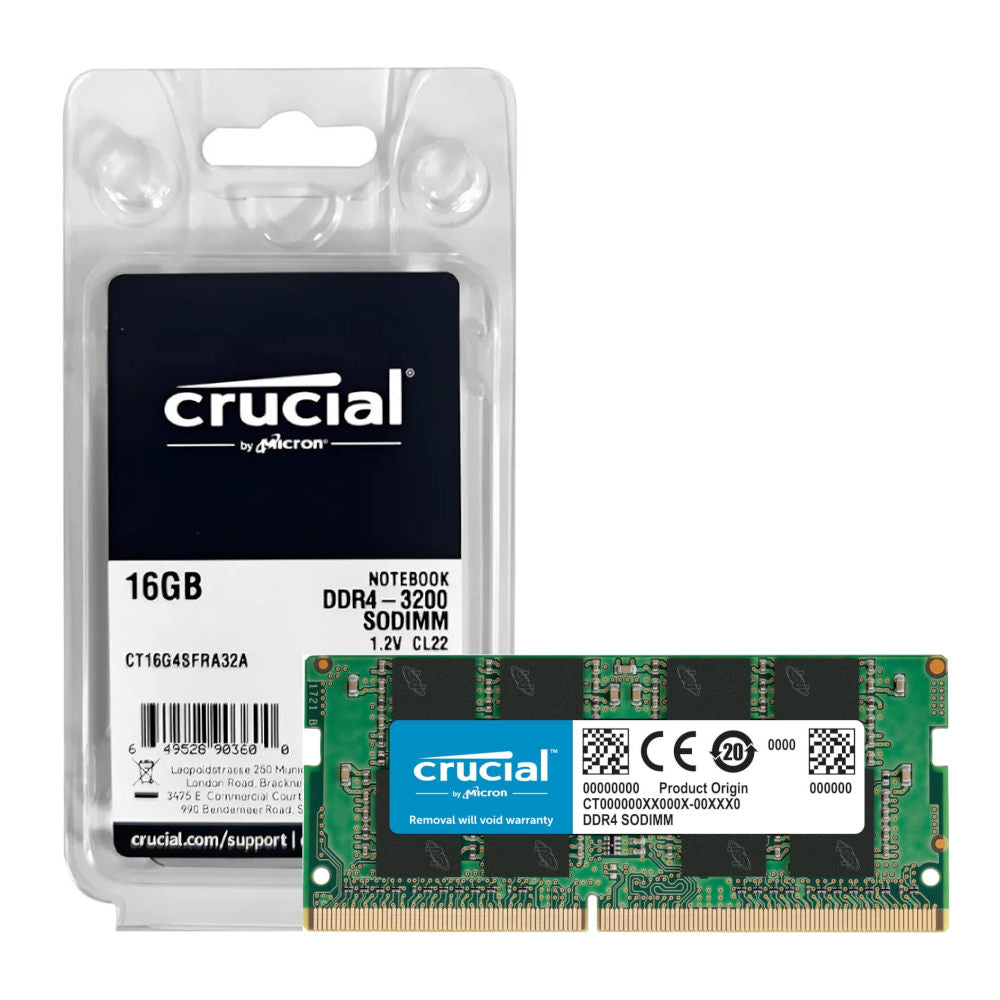 Memória Notebook Crucial 16GB DDR4 3200MHz SODIMM 1.2V CL22, Single Rank, CT16G4SFRA32A.M16FE