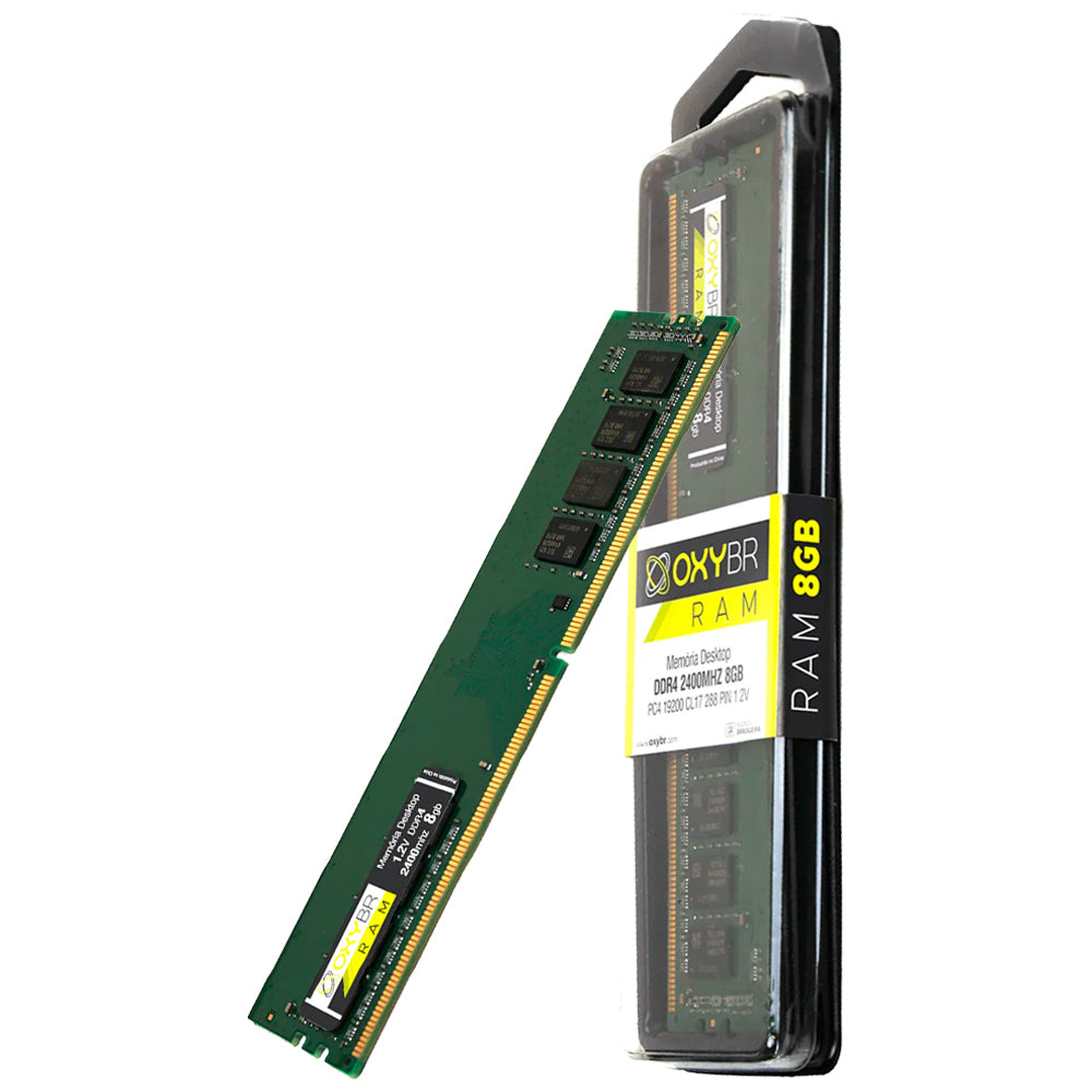 Memória Ram Desktop, 8GB, 2400MHz, DDR4, CL17, OxyBR, OXY24N17S8/8