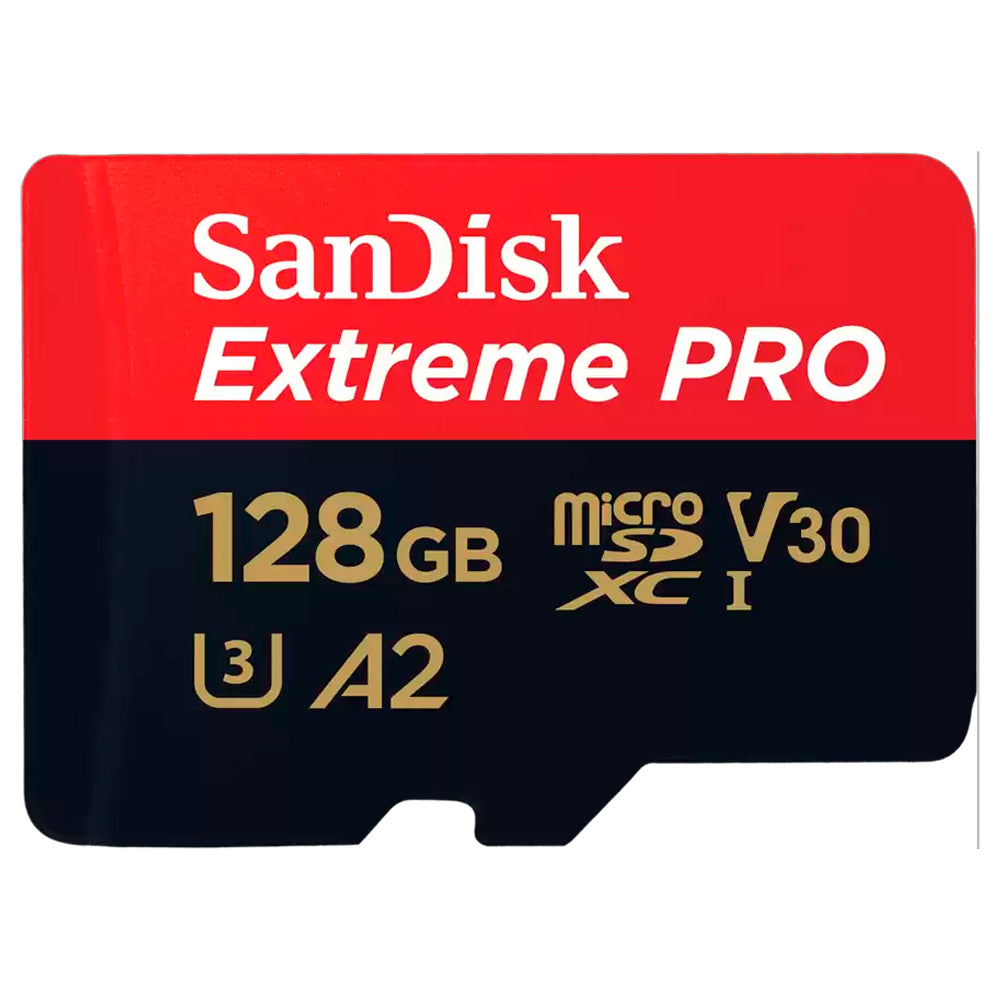 Cartão Micro SD SanDisk Extreme Pro UHS-I 128GB U3 V30 A2 200MB/s com Adaptador SD - 4K UHD e Full HD