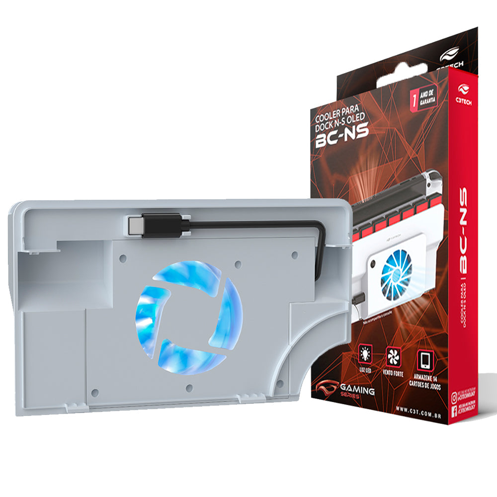 Cooler Para Dock Nintendo Switch Oled, BC-NS, C3Tech Gaming, Branco