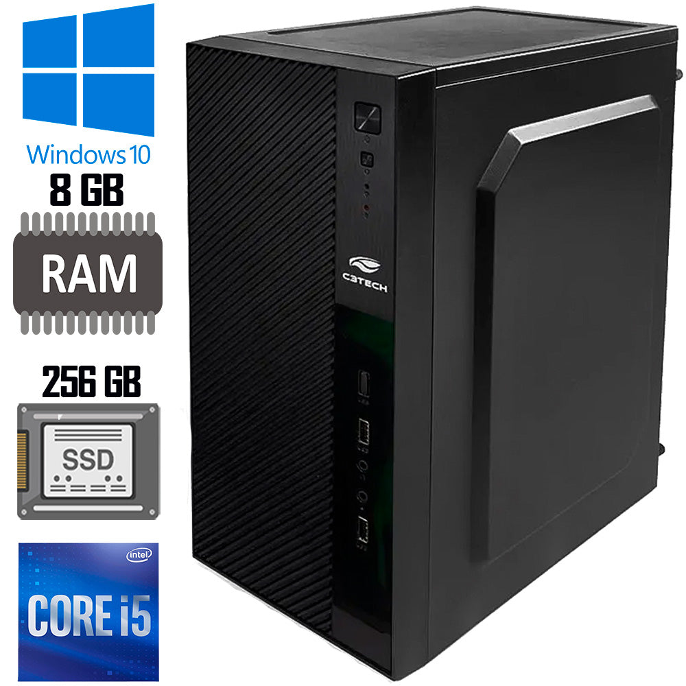 Computador Intel Core i5- 2400, 8GB RAM DDR3, SSD 256GB, Windows 10 Pro
