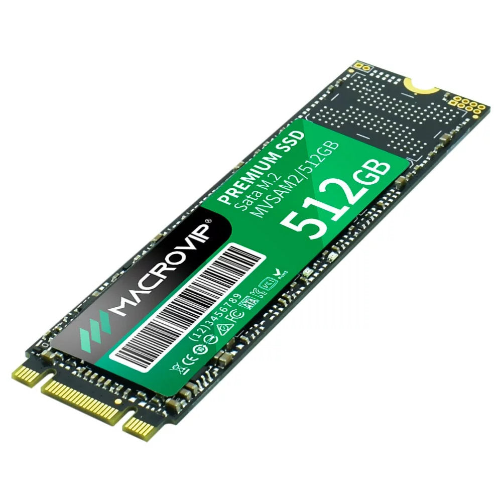SSD Macrovip Premium M.2 SATA III 512GB Leitura 500MB/s Gravação 450MB/s - MVSAM2/512GB