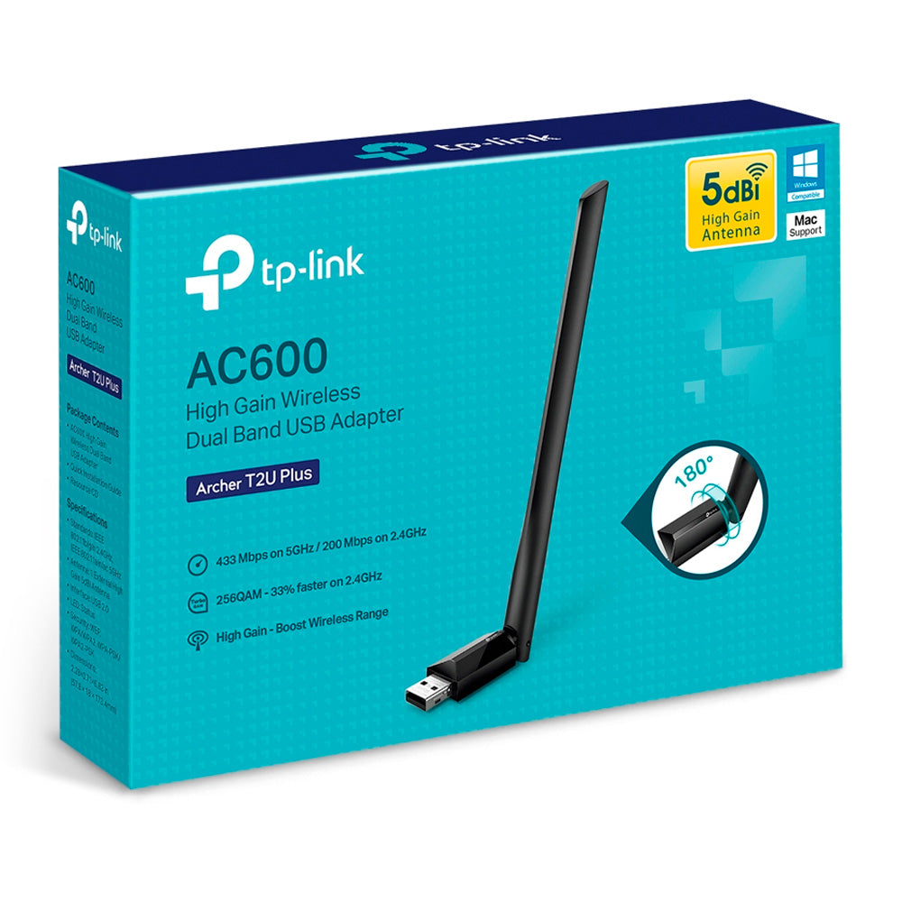 Adaptador Wireless, Tp-Link Archer T2U Plus, AC600, USB, Dual Band