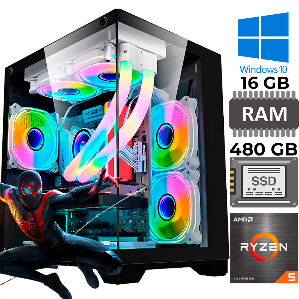 Computador Gamer Ryzen 5 5600GT (4.6GHz Turbo), RAM 16GB (2x8GB) 3600mhz DDR4, SSD 480GB, MSI S270, Gab. Aquário CG10-KN