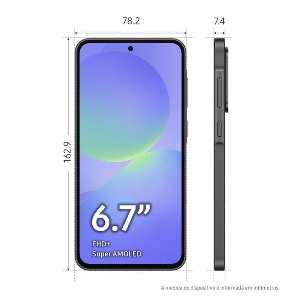 Smartphone Samsung Galaxy A36 5G 256GB 8GB RAM, Câmera Tripla 50+8+5MP, Tela 6,7" Super AMOLED IP67, Recursos IA, Preto