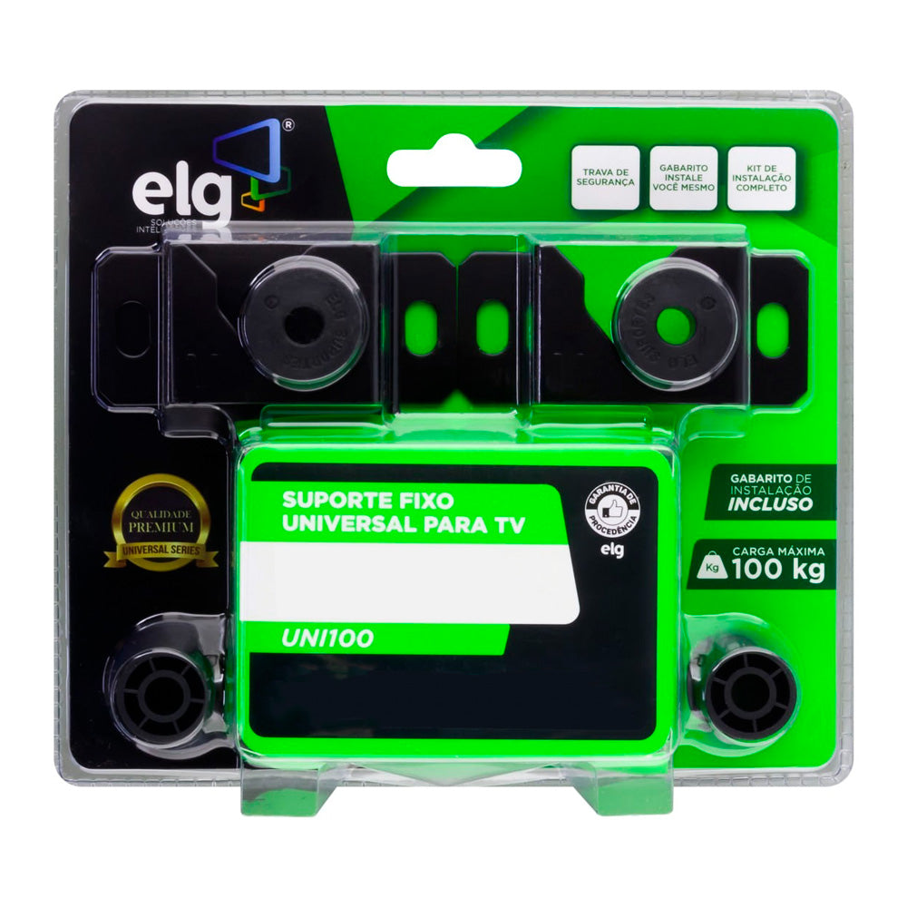 Suporte Fixo Para TV Universal LED, LCD, 3D, Plasma De 14" Até 100" Polegadas, Até 100KG, UNI100 - ELG