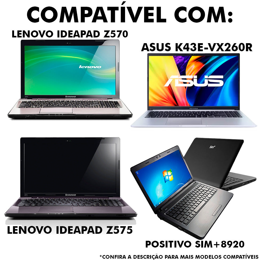 Fonte Para Notebook Compatível Com Positivo - 20V 3.25A 65W - Pino 5.5mm X 2.5mm