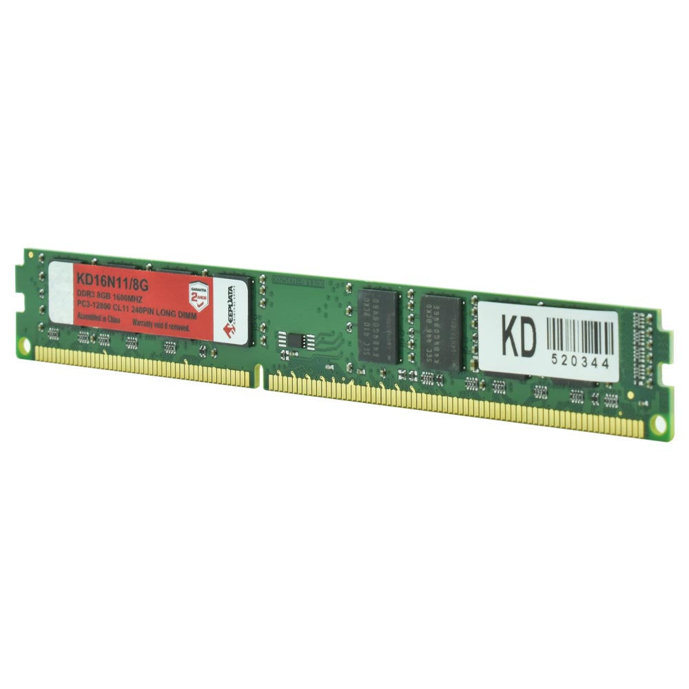 Memória RAM Desktop KeepData 8GB 1600Mhz DDR3 PC3-12800 CL11 Long DIMM KD16N11/8G