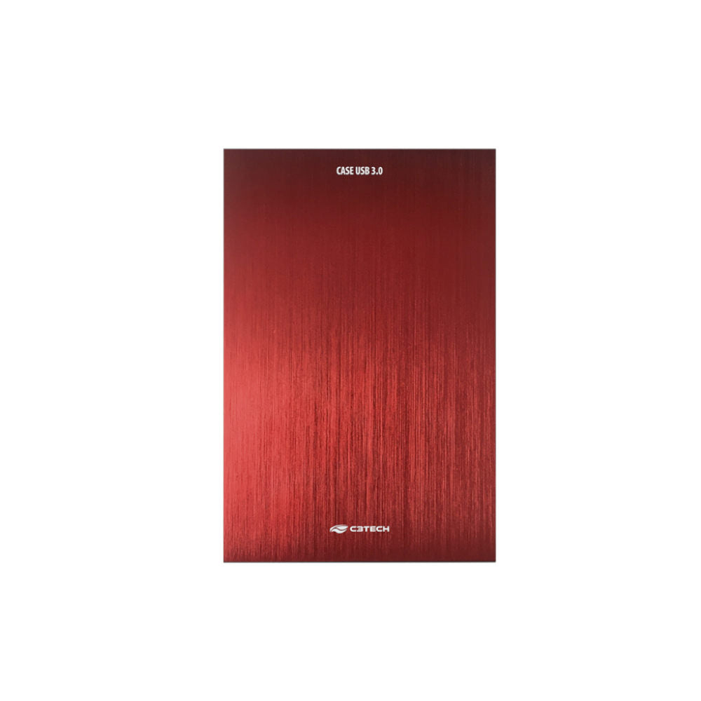 Gaveta para HD Externo 2,5" SATA USB 3.0 (até 6Gbps) CH-400RD, Compatível HD/SSD Até 6TB 7mm, C3Tech - Vermelho