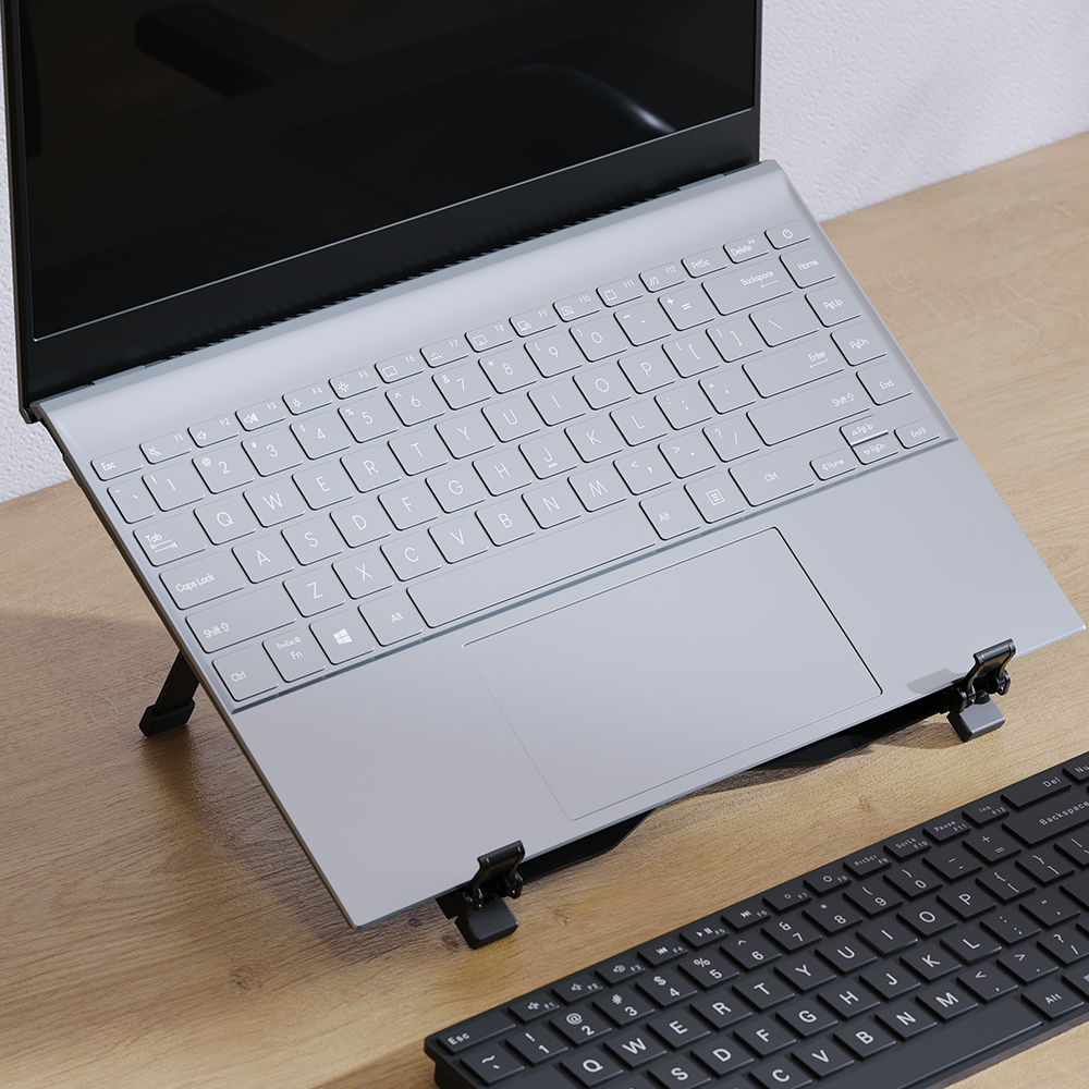 Suporte para Notebook Reliza Aluminium Flex, Ergonômico NR17 em Alumínio, com Regulagem de Altura e Antiderrapante