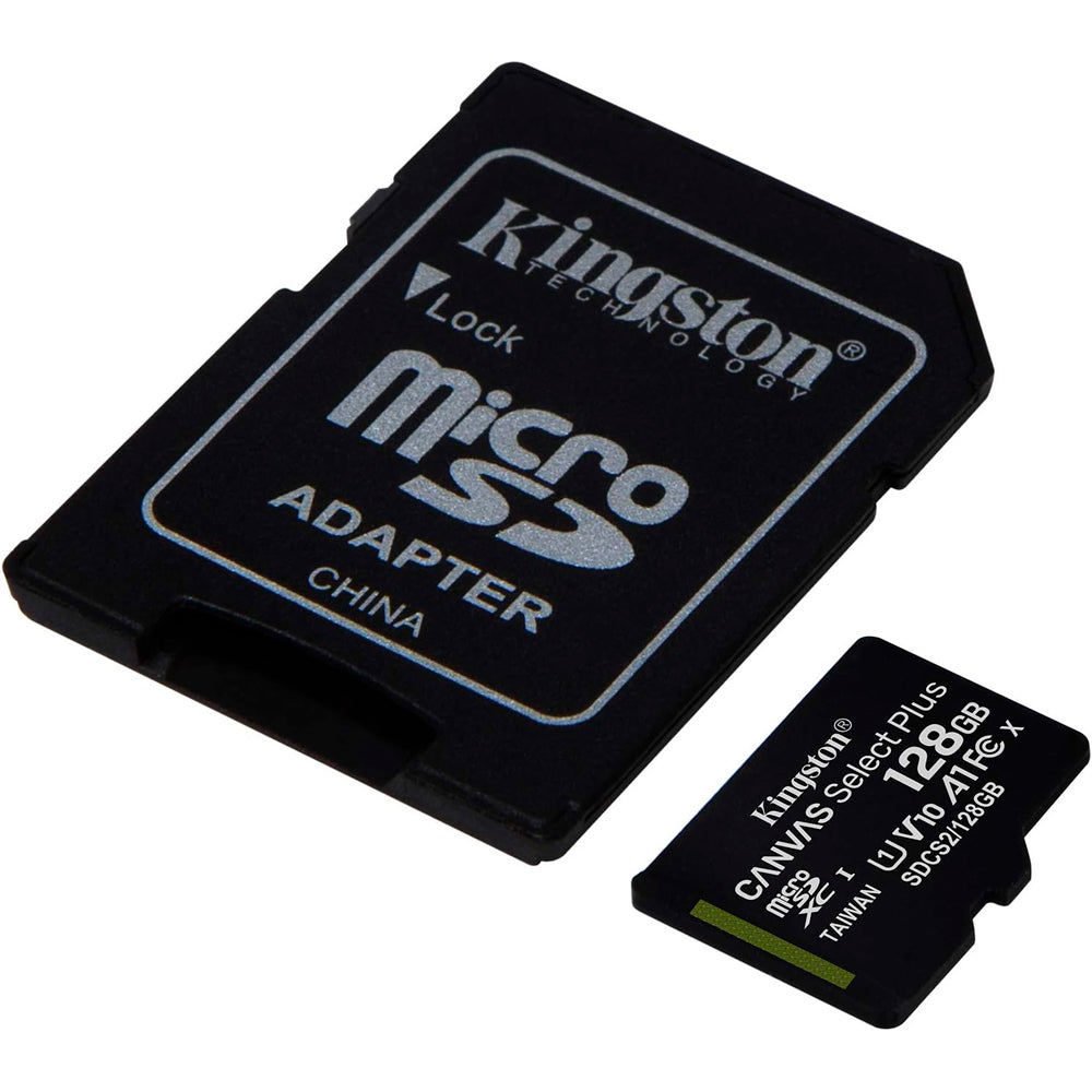 Cartão de Memória Micro SD 128GB Kingston Canvas Select Plus - Leitura: 100MBs - Classe 10 com Adaptador SD  SDCS2128GB