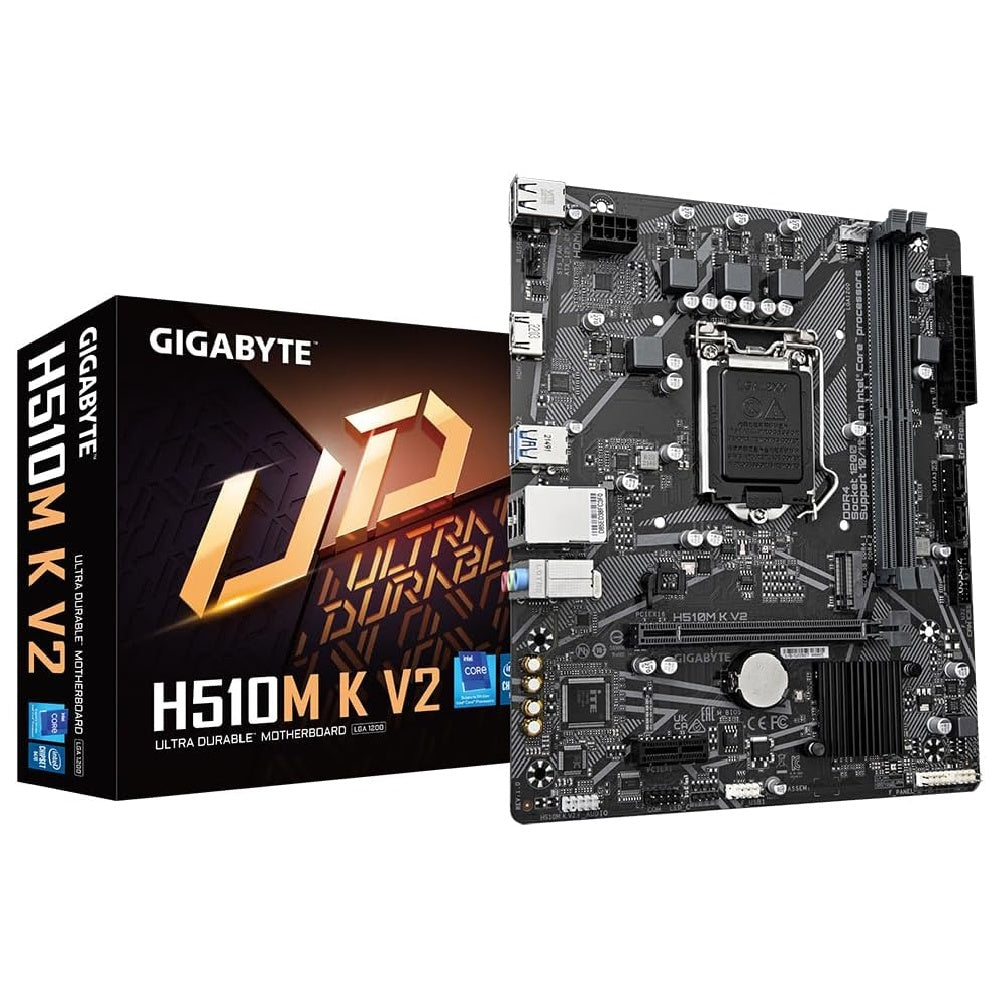 Placa Mãe Gigabyte H510M K V2 LGA 1200, DDR4 até 64GB, M.2 NVMe, HDMI, USB 3.2, LAN Gigabit, mATX, 10ª/11ª Geração