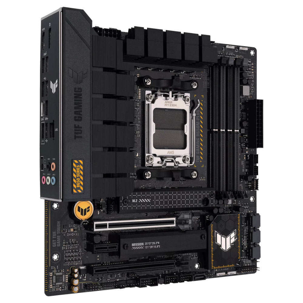 Placa-Mãe ASUS TUF Gaming B650M-PLUS, Socket AM5, DDR5, M.2 PCIe 5.0, USB 3.2 Gen 2x2, HDMI, RGB, Suporte AMD Ryzen