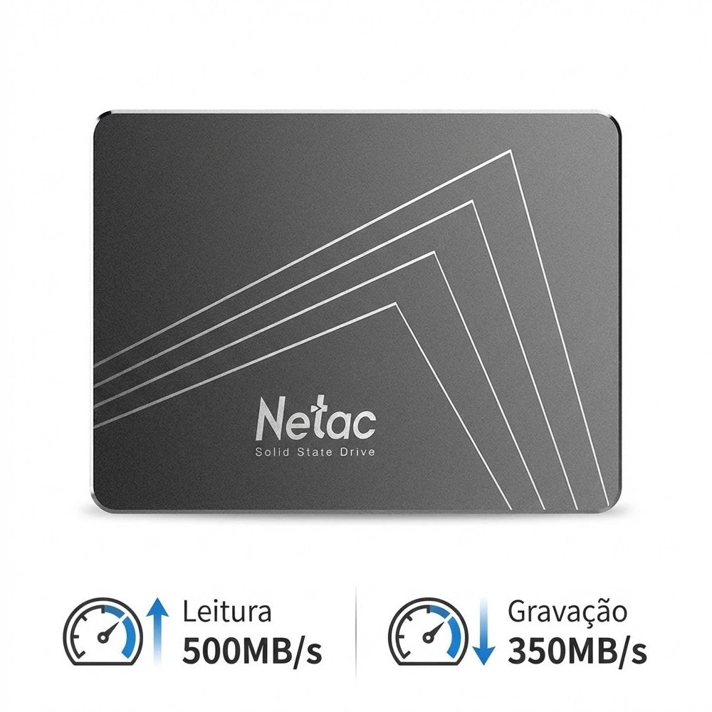SSD 240GB Netac Black Sata III Leitura 500MB/s Gravação 350MB/s N530S TLC