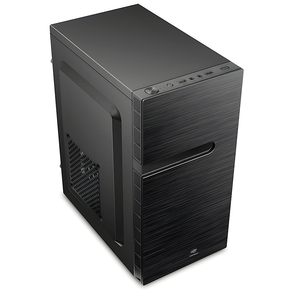 Gabinete Micro-ATX MT-35BK C3Tech com Fonte 200w Mid Tower, Frontal Com 2 USB, Preto