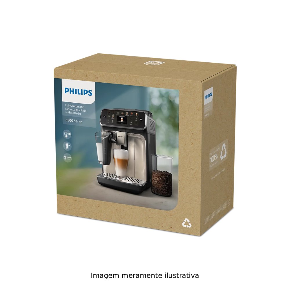 Máquina de Café Expresso Philips Walita Superautomática LatteGo Série 5500, 1400W, 220v - EP5547/93