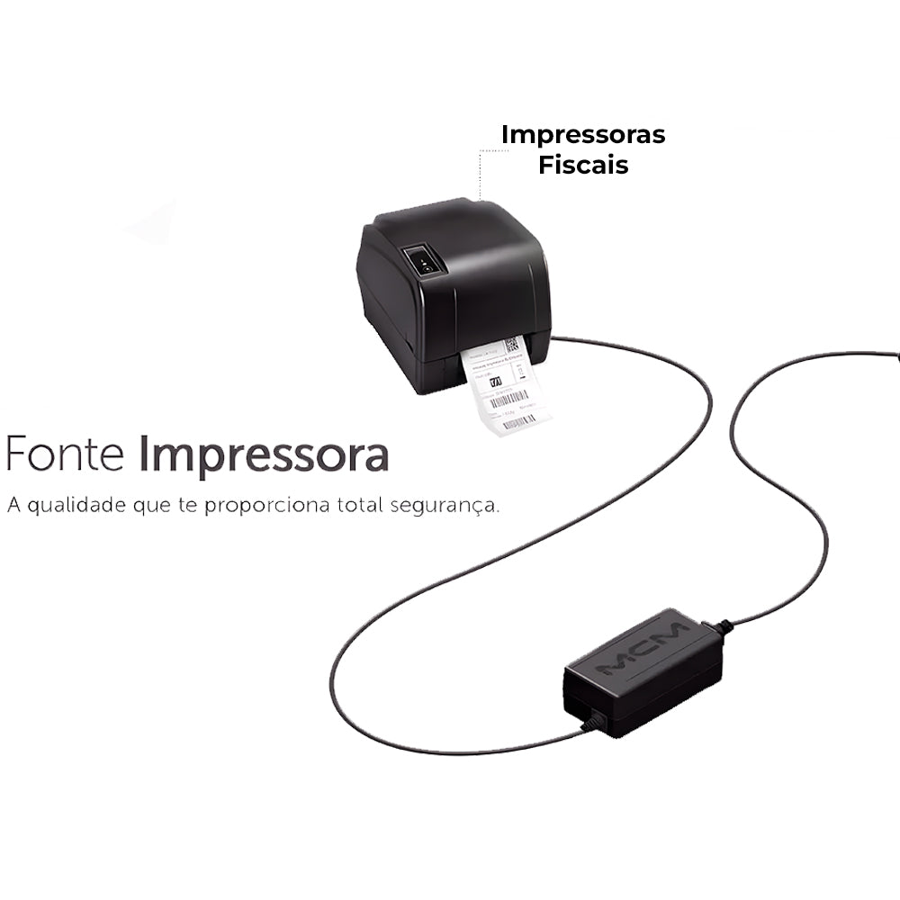 Fonte Para Impressora Térmicas Bematech, Tanca, Elgin, Daruma, Epson Fiscais e Não Fiscais 24V 2.5A MP2100 MP2500  MCM