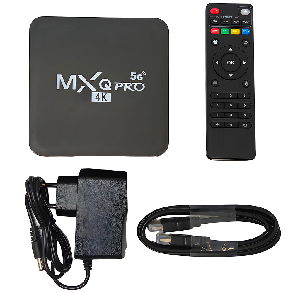 Receptor TV Box MXQ PRO 5G 4K, Quad-Core, CPU 64 Bits, Sistema Android - Preto