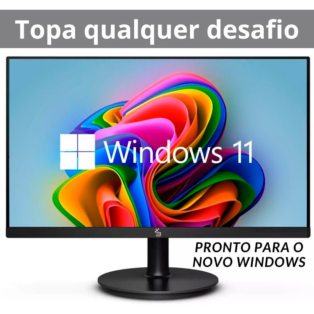 Monitor LED 20 Polegadas, 3Green, 75Hz, Widescreen, VESA, HDMI/VGA, Ajuste de Inclinação, Preto