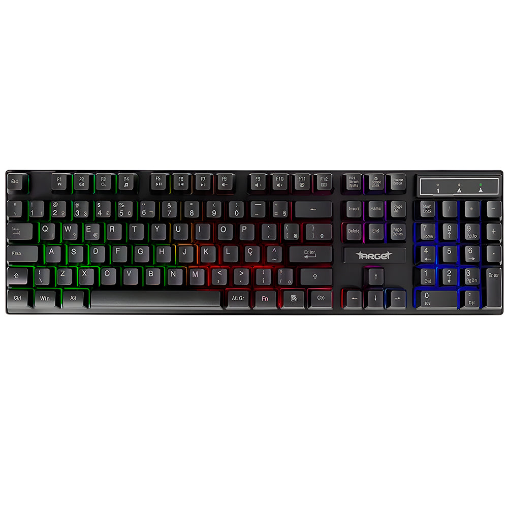 Combo Gamer TGT Ariete 4x1, Rainbow, Teclado ABNT, Mouse 1.600DPI, Mousepad Pequeno, Headset Drivers 40mm, TGT-ART-RBW01