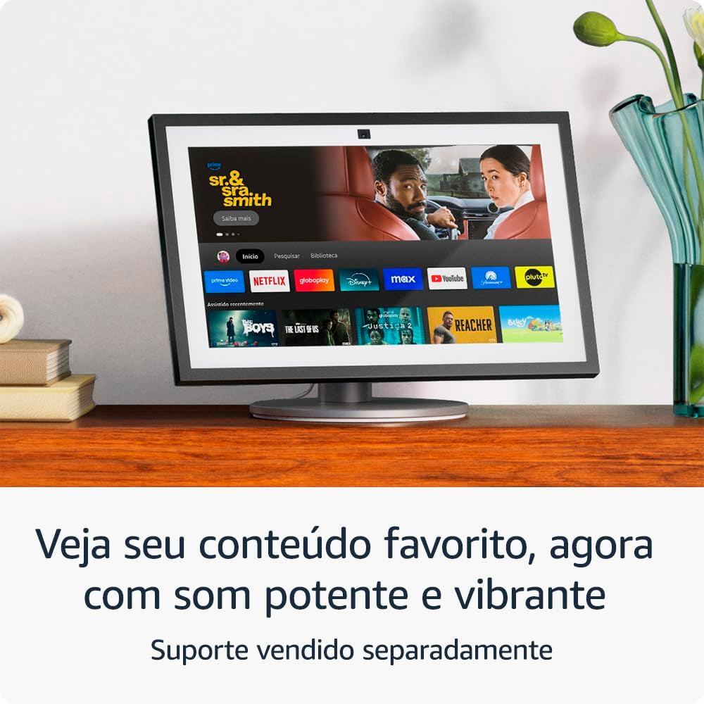 Echo Show 15, Smart Display Full HD 15,6”, Alexa Integrada, Experiência Fire TV, Com Controle Remoto Por Voz