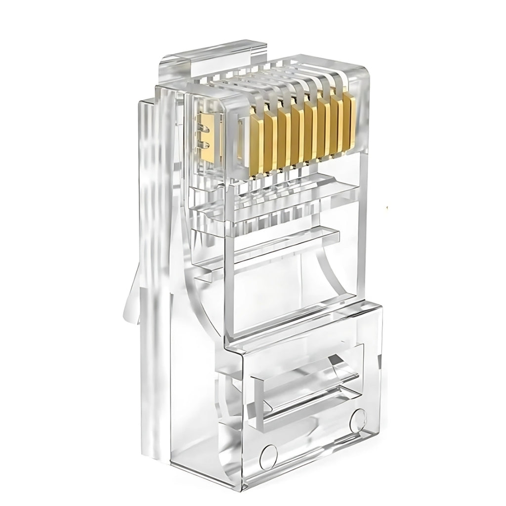 Conector Cristal RJ45 Cat5e/Cat6e EZ Exbom Vazado, CONT-RJ45V1K, 8P8C - Pacote Com 1.000 Unidades