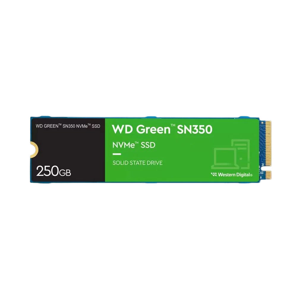 SSD WD Green SN350 250GB M.2 2280 NVMe, Leitura até 2400MB/s, Gravação até 1500MB/s – WDS250G2G0C