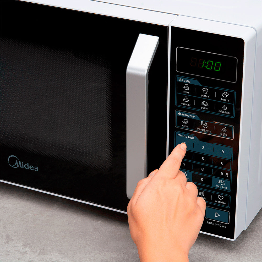 Forno Micro-Ondas 35L Midea MXSA35P2, SmartPlate, 220V, 1000W, Função Eco, Branco/Preto