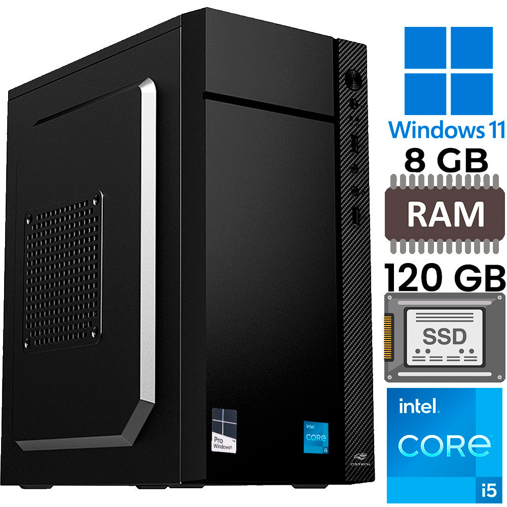 Computador Core i5-2500S, Memória RAM 8GB, SSD 120GB, Gt-H61 Com Slot M2, Rede Gigabit, MT34BK, Wind11, MousePad Brinde