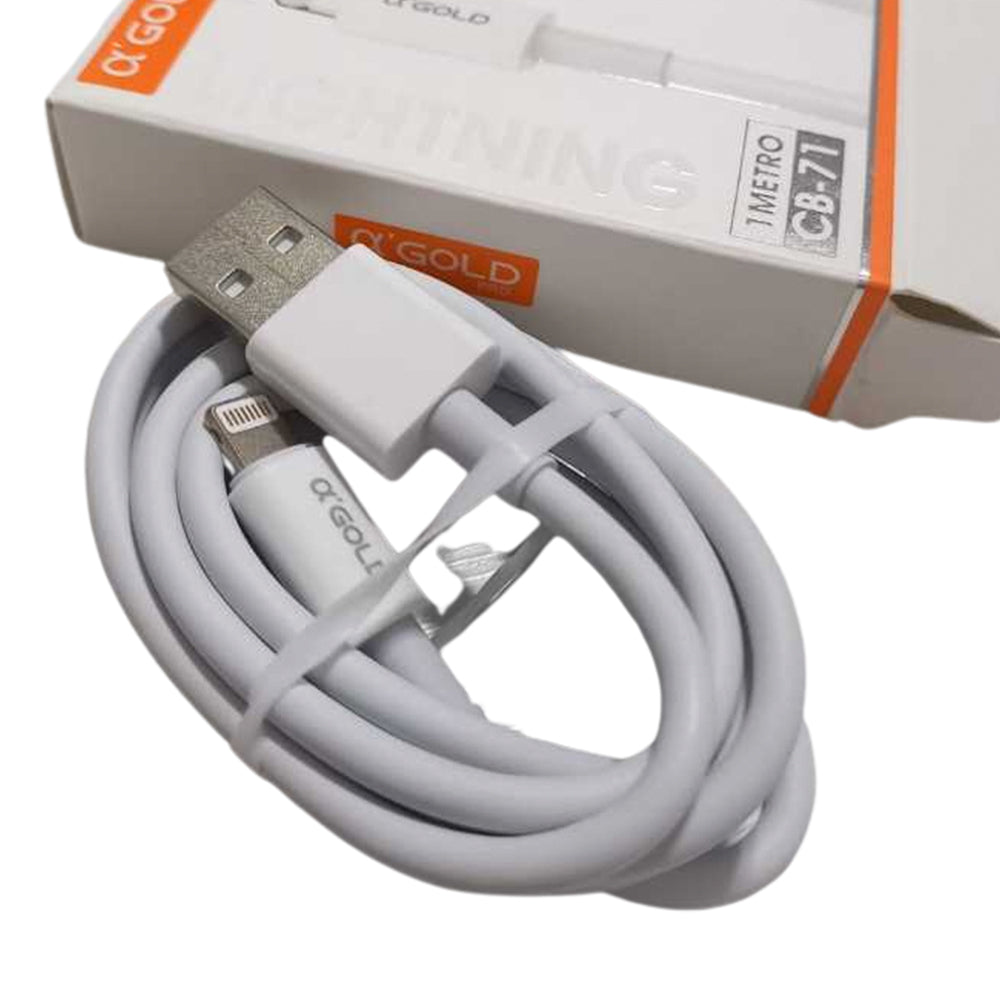 Cabo Tipo USB Para Lightning Metro Carregamento Rapido Golden CB-71