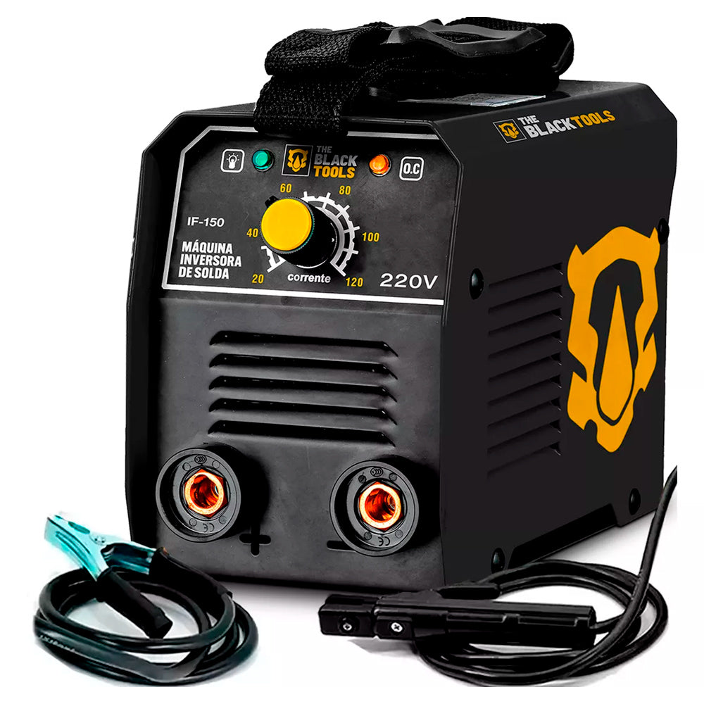 Máquina De Solda Elétrica Inversora 120A, MMA Eletrodo, The Black Tools IF-150, 220V, Com Visor Digital