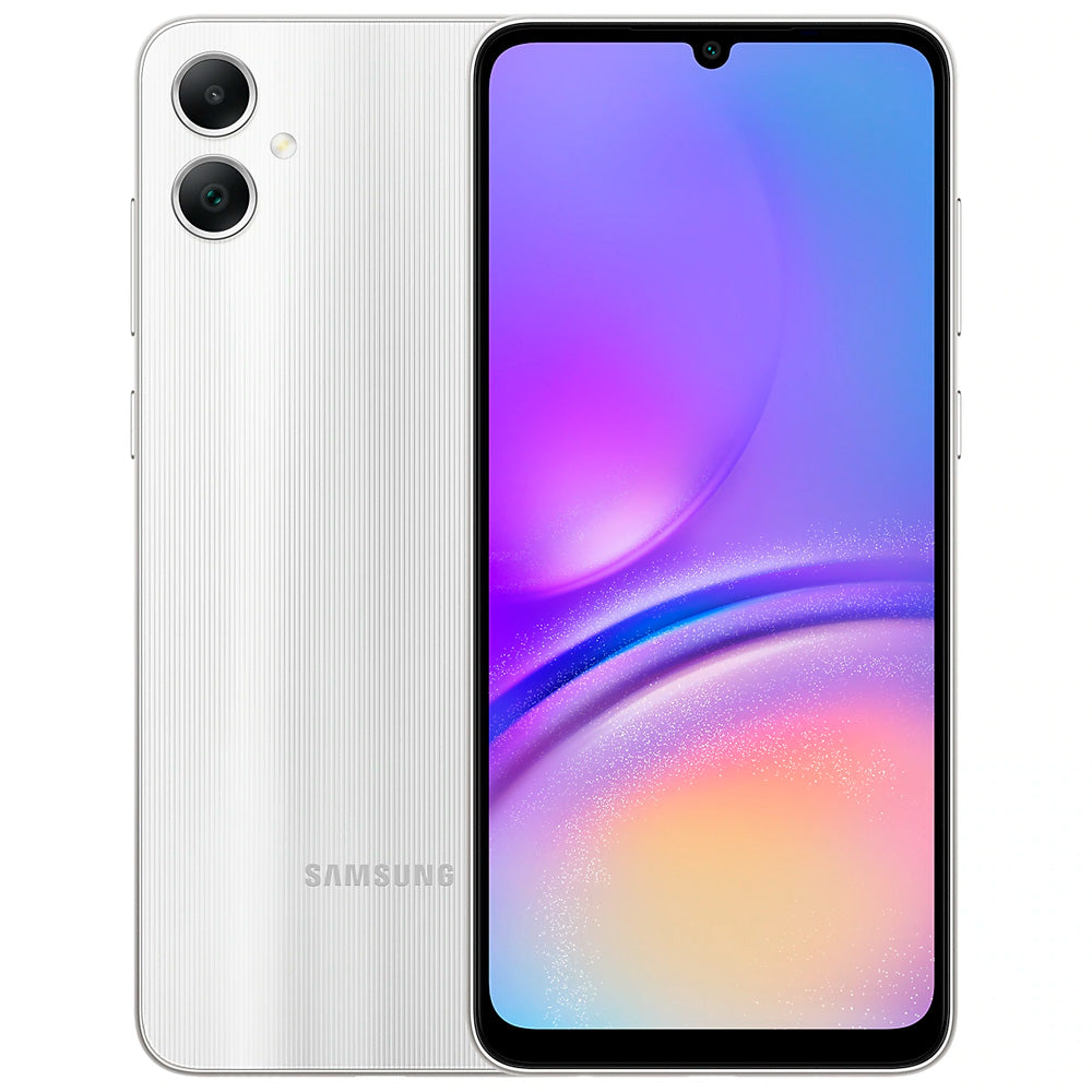 Smartphone Samsung Galaxy A05 Prata 128GB, 4GB RAM, Octa-Core, Bateria 5000mAh, Tela Infinita de 6.7" Câm Traseira Dupla