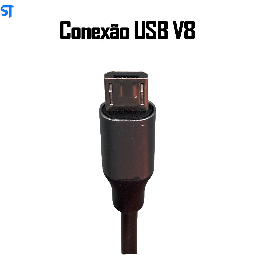 Carregador Rápido V8 Com 3 Portas USB 5.1A Com Carregamento de Alta Velocidade Inova Preto - CAR-9002