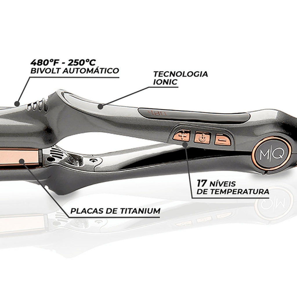 Prancha de Cabelo Profissional Titanium Pro 480 Bivolt Cor Chumbo 110V/220V