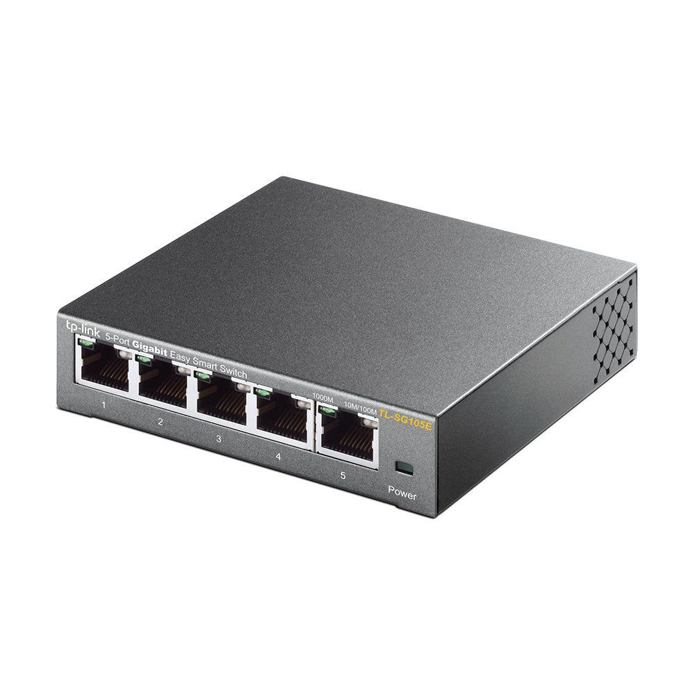 Switch Smart 5 Portas TP-Link TL-SG105E 5 Portas de 10/100/1000Mbps RJ45 Ports, Easy Smart Gigabit